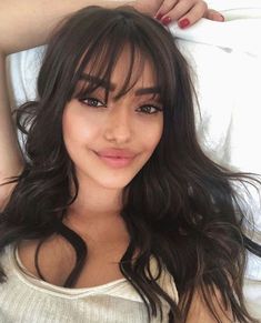 Fringe Curtain Bangs – Brunette With Bangs - davidreed.co Bangs Hairstyle Black Hair, Edgy Work Hairstyles, Whispy Front Bangs Black Hair, Bangs On Long Black Hair, Whispy Front Bangs Thick Hair, Thick Long Bangs, Fringe Hairstyles Women, Wispy Black Bangs, Whispy Front Bangs Brunette