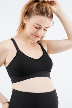 Maternity Nursing Bra Fabletics black female Activewear >> Womens >> Sports Bras >> Sports Bra >> Low Impact regular Everyday Adjustable/Removable Bra Cups/Strappy Easy nursing capability! Female Activewear, Tall Leggings, Bra Size Charts, Womens Sports, Maternity Nursing, Nursing Bra, Shoe Size Chart, Bra Cups, Sports Bras