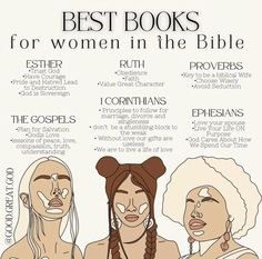 the best books for women in the bible are written on white paper with black writing