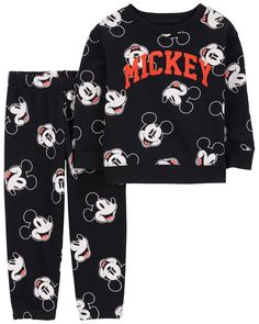 Your Mickey Mouse fan will love this comfy matching set, complete with a pullover sweatshirt and a pair of coordinating pull-on pants. Mickey Mouse Cotton Hoodie For Winter, Mickey Mouse Pajamas, Cotton Mickey Mouse Sleepwear For Loungewear, Casual Cotton Mickey Mouse Sleepwear, Baby Wish List, Mickey Mouse Sweatshirt, Mickey Mouse Cotton Sleepwear For Bedtime, Cute Baby Boy Outfits, Baby Boy Clothing Sets