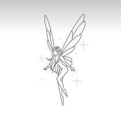 a drawing of a fairy on a white background