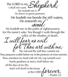 the lord is my shepherd poem