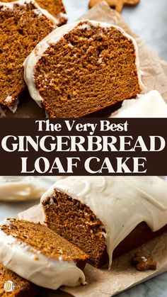 the very best gingerbread loaf cake with white icing