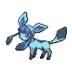 the pixel style pokemon character is shown in blue and white