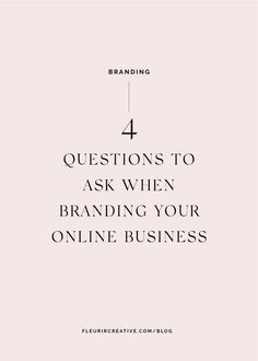 the text, 4 questions to ask when branding your online business is in black and white