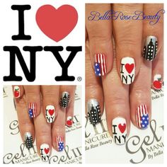 New York Nail Ideas, New York City Nails Designs, New York Nails Designs Nyc, I Love Ny Nails, New York Nails Designs, Nyc Nails Designs, New York Giants Nails Designs, New York Nails, Ny Nails