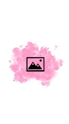 a pink ink spot with mountains in the background