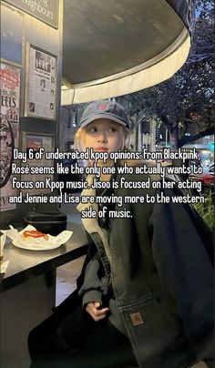 a woman sitting at a table with a pizza in front of her and the caption reads, day 6 of under - kipp options from blackpins