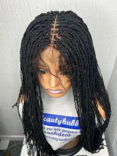 PLEASE NOTE: Before placing your order please put your telephone number in the order message box as required by courier service for shipping. Description Hair Type: Kanekalon Hair Dreadlocks  Braid Size: Small size Baby hairs: yes  Length: 30-32 Density: medium Locs Colour: colour 1 Comes with elastic and stretchy cap (fits most head), making you navigate any way you want to because it is holding the wig tightly to your head. This item is new.  With beautyhubb, you are always assured a premium q Sister Locks Wigs, Loc Wig, Medium Locs, Wigs Braids, Hair Dreadlocks, Sister Locks, Kanekalon Hair, Braids Wigs, Sister Locs