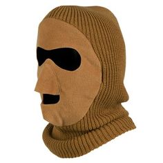 Hunters don?t take breaks when the weather turns rough and neither will you with QuietWear?s latest headwear options. The Patented Mask covers all the non-essentials with camouflaged or solid secrecy, leaving only the eyes and mouth exposed.  An acrylic knit neck and head piece surround the wearer with the softest knit available, providing warmth and comfort even when the weather turns against them. The polyester fleece face piece covers the forehead, cheeks, nose, and chin in an ultra soft fabr Fish Mask, Masked Man, Men's Knit, Knitting Yarn, Soft Knits, Stay Warm, Fabric Care, Hats For Men, Soft Fabrics