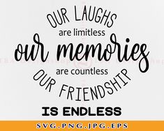 an image of a quote that says our laughs are limitless, our memories are countless