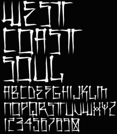 some type of font that is white and black with the letters below it in different styles