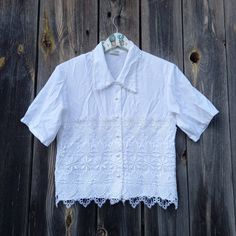 90s Lase White blouse for women Vintage top summer party Shirt office style Shorts sleeve Retro clothes Classic Clothing Made in France S Size Small S 36% polyester, 64% viscoce  Made in France  Good condition 9 out of 10 Measurement: Shoulders 16 inch, 41 cm Bust 35 inches, 89 cm Waist 35 inches,89 cm Length 21 inches, 53cm Sleeve 9.5 inches, 24cm White Collared Blouse For Summer, Summer Half Sleeve Tops For Day Out, Retro Short Sleeve Blouse, Fitted Half Sleeve Summer Shirt, Retro Short Sleeve Tops For Summer, Fitted Short Sleeve Shirt For Day Out, White Summer Blouse With Collar, Casual Summer Blouse With Collar, Retro Collared Shirt For Day Out