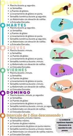 a poster showing the different types of yoga poses for people to do in spanish and english