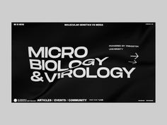 the micro biology and virollogy logo is shown on a black background with white lettering