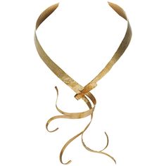 Gold-plated and hand-hammered necklace/sculpture "FLORA" by Jacques Jarrige. Jacques Jarrige's jewelry is more companion than ornament, heightening one's physical awareness and bestowing the pleasure of inhabiting a well-built structure, a structure so light that it doesn't weigh on the body while delivering the theatricality of Jarrige's fluid gestures, translated into common yet gorgeously crafted metals. Their intentional lack of preciousness allows for a sense of spontaneous playfulness. Sculptural Jewelry With Polished Finish For Formal Occasions, Contemporary Sculptural Jewelry For Formal Occasions, Adjustable Luxury Metal Necklace, Luxury Adjustable Metal Necklace, Artisan Gold Choker Necklace, Elegant Hammered Choker Jewelry, Elegant Hand Forged Choker Necklaces, Elegant Sculptural Jewelry With Polished Finish, Modern Gold Sculptural Jewelry