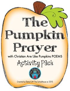 the pumpkin prayer activity pack for kids