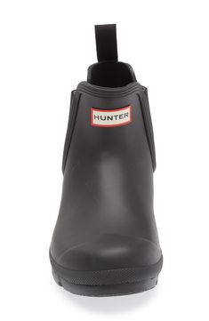 Impervious to wind and rain, this Chelsea-cut version of Hunter's Original rubber boot is a style-savvy companion on drizzly days. Waterproof Pull-on style with back pull-tab and elastic goring side insets In hot or humid weather, natural latex rubber releases a protective wax film; simply wipe it off with a damp cloth Rubber upper/recycled-textile lining/rubber sole Imported Forest Stewardship Council® (FSC) certified, ensuring forest management that preserves biological diversity and benefits Chelsea Hunter Boots, Chelsea Cut, Biological Diversity, Forest Management, Hunter Boot, Humid Weather, Rubber Boot, Wind And Rain, Style Savvy