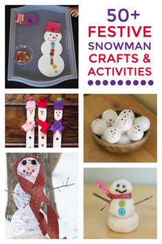 some snowman crafts and activities for kids to do with the snowmen in winter