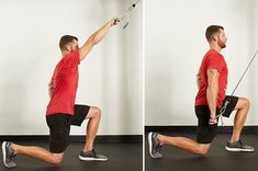 a man doing squats with an exercise rope