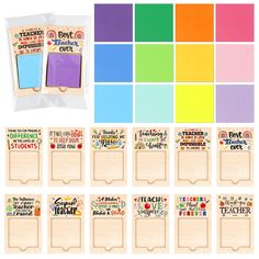 the teacher appreciation clipboard is shown in different colors