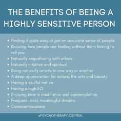 The Benefits of Being a Highly Sensitive Person (HSP) The Highly Sensitive Person, Highly Sensitive, Mental And Emotional Health, People Quotes