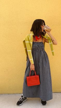 #midi #dress #color #colorful #fashion #sneakers #dress #ootd #daytime #outfits #newbalanceshoesoutfit Maxi Dress Sneakers Outfit, Midi Dress Sneakers Outfit, Red Midi Dress Outfit, Maxi Dress Sneakers, Midi Dress And Sneakers, Dress Sneakers Outfit, Midi Dress Sneakers, Fashion Doodles, Midi Dress With Sneakers