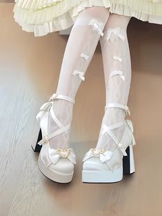 ♡ Mousse Heart ♡ - High Heels – Heart of Doll Cute White Block Heels, White Closed Toe Harajuku Heels, Harajuku Style White Closed Toe Heels, White Harajuku Style Closed Toe Heels, Cute White High Heel Shoes, Cute White High Heeled Shoes, Cute White Heels For Party, Cute White Party Heels, White Harajuku Party Heels