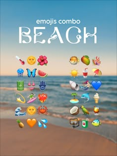 an image of the beach with icons on it and text that reads enjoy compo beach