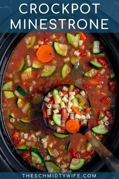 crockpot minestone soup with zucchini and carrots