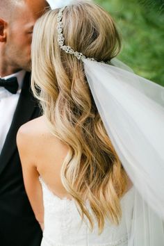 the bride and groom are sharing a kiss on their wedding day