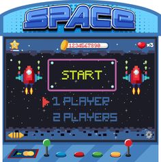 an old computer game with space on the screen