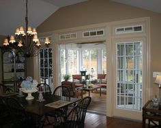 the dining room is clean and ready for us to use it's new doors