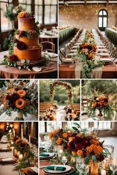 a collage of photos showing different types of wedding decorations