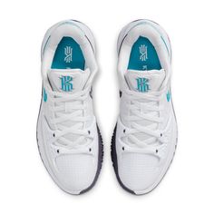 Nike Kyrie Low 4 'White Laser Blue' CW3985-100 - KICKS CREW Nike Kyrie Low 4, Kyrie Low 4, Mens Volleyball Shoes, Cheap Volleyball Shoes, Nike Volleyball Shoes, Volleyball Sneakers, Best Volleyball Shoes, Blue Basketball Shoes, Nike Vomero