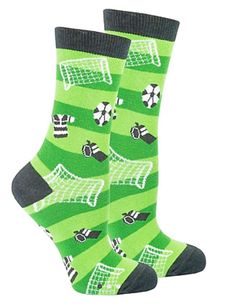 SOCKS N SOCKS Brand Ladies SOCCER Socks - Novelty Socks for Less Sock Store, Silly Socks, Surprise Your Girlfriend, Soccer Socks, Trendy Patterns, Women Crew Socks, Women's Soccer, Women's Socks, Womens Soccer