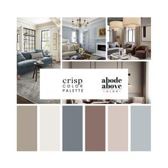 the color scheme for this living room is gray and white, with neutrals in it