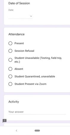 an iphone screen showing the status and settings for students