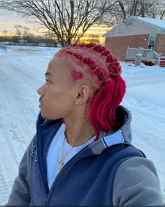 Loc Color Combos, Barrel Twist Locs, Loc Retwist Styles, Dyed Locs Ideas, Pink Locs, Locs Ideas, Locs Inspiration, Twist Locs, Dyed Locs