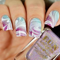 33 Unique Acrylic Nail Designs To Make Your Look Unforgettable Unique Acrylic Nail Designs, Nail Art For Kids, Nail Art Diy Easy, Water Nails, Marble Nail, Water Marble