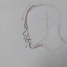 a drawing of a woman's head in profile