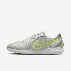 the nike air zoom tennis shoe in white and volt