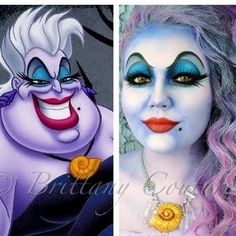 @jjloveme82 this is kinda how I did my Ursula makeup if you still want to do that for Halloween. Costume Makeup Tutorial, Carnaval Make-up, Make Up Diy, Halloweenský Makeup