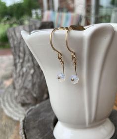 Opal High End Crystal Earrings 14K Gold Delicate Short Wedding | Etsy Toddler Bracelet, Jasper Earrings, Wedding Gifts For Bridesmaids, Etsy Bridesmaid Gifts, Turquoise Howlite, Wedding Etsy, Custom Bridal, Wedding Jewelry Earrings, Wedding Bridesmaid