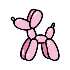 the balloon dog is pink and black