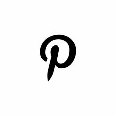 a black and white logo with the letter p