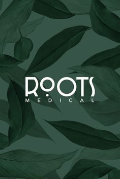 the roots medical logo is surrounded by green leaves