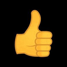 a thumbs up icon on a black background with the thumb down symbol in gold color