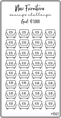 a printable new furniture arrangement chart for $ 1, 000 to $ 2, 500