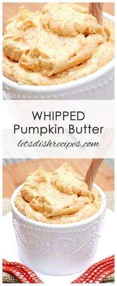 whipped pumpkin butter in a white bowl